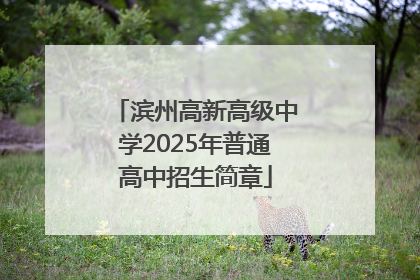 滨州高新高级中学2025年普通高中招生简章